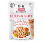 Brit Care Cat PB Fillets in Gravy – kalkoen & zalm in saus – natvoer kat – adult – graanvrij