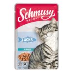 Schmusy Ragout mit Lachs in Sauce natvoer kat – graanvrij
