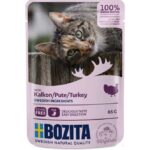 Bozita Pouch Stukjes in saus met kalkoen 85g – natvoer kat