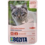 Bozita Pouch Stukjes in Saus met Zalm 85g – natvoer kat