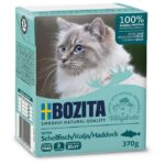 Bozita Cat Tetra Recard Stukjes in Gelei schelvis – natvoer kat – graanvrij