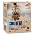 Bozita Cat Tetra Recard Stukjes in Saus kip & kalkoen – natvoer kat – graanvrij