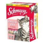 Schmusy Ragout in Jelly voordeelpack kip kalkoen tonijn – natvoer kat – graanvrij zonder suiker