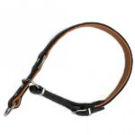 Leren Martingale Halsband Zwart met Cognac Onderlaag 23 mm, 42 tot 45 cm – Karlie Rondo