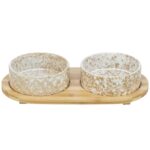 Voerbakset Keramiek met Bamboe Houder – Trixie - Afbeelding 2