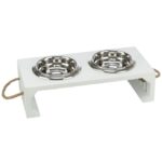 Voerbakset MDF met RVS Kommen – Trixie BE NORDIC - Afbeelding 3