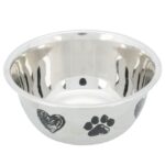 Voerbak RVS met Antislip Pootjes en Hartjes – Trixie