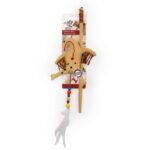 Kattenspeelhengel Natuurlijke Kleuren met Veren En Houten Kralen – afp All for Paws Dreams Catcher Shamoura Wand - Afbeelding 3