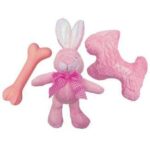 Puppy-speelset met 2 Stoffen Speeltjes en Rubberen Bot in Mandje – Karlie - Afbeelding 2