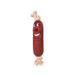 Hondenspeelgoed Vinylworst met Touw 12 cm – Trixie