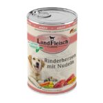 LandVlees Dog Classic Runderhart met pasta en tuin Groenten – natvoer hond – glutenvrij