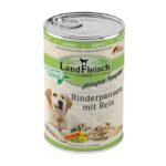 LandVlees Dog Classic runderpens met rijst en groEendmix – natvoer hond – glutenvrij
