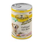 LandVlees Dog Classic gevogelte met rijst en tuinGroenten extra mager – natvoer hond – gevoelige maag/darmen