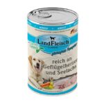 LandVlees Dog Classic kippenharten & koolvis met tuinGroenten – natvoer hond – glutenvrij