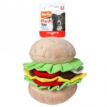 Hondenspeelgoed Pluche met Pieper en Knisper – Karlie Flamingo Burger - Afbeelding 4