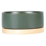 Keramische Voer- en Waterbak Geglazuurd – DUVO Stone Timber - Afbeelding 2