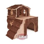 Knaagdierhuis Tweelaags Natuurhout met met Ramp – Trixie Bjork