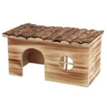 Knaagdierhuis Geschroeid Hout met 2 Ingangen en Natuurhouten Dak – Trixie Grete