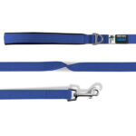 Honden Riem Nylon Blauw met Neopreen Handlus – Curli Basic