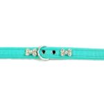 Leren Halsband Kroko-Look Turquoise – Hunter Cropue Bone - Afbeelding 2