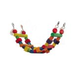 Papegaaienbrug Kleurig met Houten Elementen voor Kooi en Volière – Ollesch 17,5 x 68cm