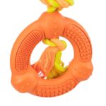 Hondenspeeltouw met Natuurrubberen Ring Oranje en Limoengroen – Trixie 33191-TRXI - Afbeelding 2