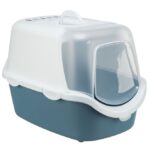 Kattenbak met Opklapbare Voorzijde Blauwgrijs Wit – Trixie Vico Easy Clean