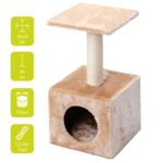 Kattenkrabpaal met Ligvlak en Slaaphuisje – EBI Classic Abey Grijs - Afbeelding 4