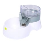 Drinkfontein met Voerbak 2-in-1 Grijs – EBI Pet Feeder 2in1