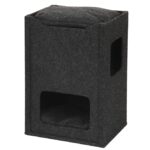 Kattenkrabbox met Vilten Bekleding en Sisal Krabzijden – EBI Comfort Cuby Zwart