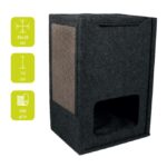 Kattenkrabbox met Vilten Bekleding en Sisal Krabzijden – EBI Comfort Cuby Zwart - Afbeelding 2