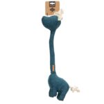 Blauw Chenille Hondenspeeltje Giraffe met Katoenen Koord – D&D Home George - Afbeelding 2