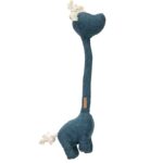 Blauw Chenille Hondenspeeltje Giraffe met Katoenen Koord – D&D Home George