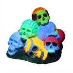 Aquariumdecoratie Lichtgevende Schedelstapel – EBI Aqua Della Dia de los Muertos Totenkopfhaufen - Afbeelding 3
