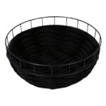 Ronde Zwarte Katten- en Kleine Hondenmand van Metaaldraad 60 x 60 x 25 cm – D&D Home Ferry