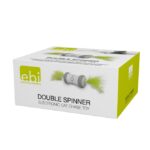 Elektronisch Kattenspeelgoed met USB-oplaadfunctie in Wit en Groen – EBI Double Spinner - Afbeelding 2