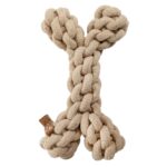 Honden Katoenen Tandentouw in Botvorm zandkleur 19 cm – D&D Home Dente