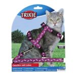 Kattenharnas met Lijn en Kliksluitingen, Verstelbaar met Kattenmotief – Trixie 4142-TRXI - Afbeelding 2