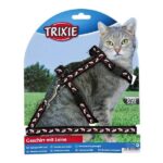 Kattenharnas met Lijn en Kliksluitingen, Verstelbaar met Kattenmotief – Trixie 4142-TRXI