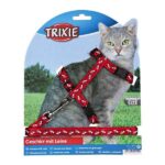 Kattenharnas met Lijn en Kliksluitingen, Verstelbaar met Kattenmotief – Trixie 4142-TRXI - Afbeelding 3