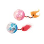 Kattenrammelballen met Pluche Staart, 2 Stuks – Trixie 4165-TRXI