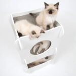 Kattenhuis met Drie Verdiepingen en Kussens Wit – Vesper Condo - Afbeelding 2
