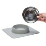 Hondenvoerbak met Uitneembare RVS Bak 350 ml Grijs – Karlie Dex - Afbeelding 2