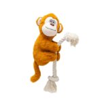 Hondenspeelgoed Pluche Aap met Katoenen Touw en Pieper – Karlie 522725