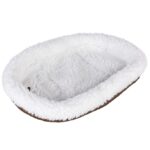 Kleintierbed met Zachte Binnenkant Bruin-Wit 32 x 24 cm – DUVO 4745040-EBI