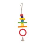 Vogelspeelgoed Ring met Houten Blokjes en Bel – DUVO 4745048-EBI
