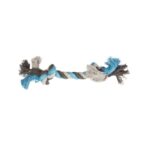 Honden Speeltouw Katoen Blauw met 2 Knopen 15 cm – DUVO 10019-EBI