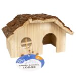Knaagdierhuis van Hout met Schorsdak – DUVO 10256-EBI-VAR - Afbeelding 2