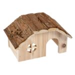 Knaagdierhuis van Hout met Schorsdak – DUVO 10256-EBI-VAR