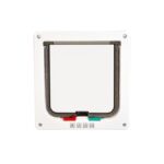 Kattenluik Transparant met Wit Frame – DUVO 10923-EBI